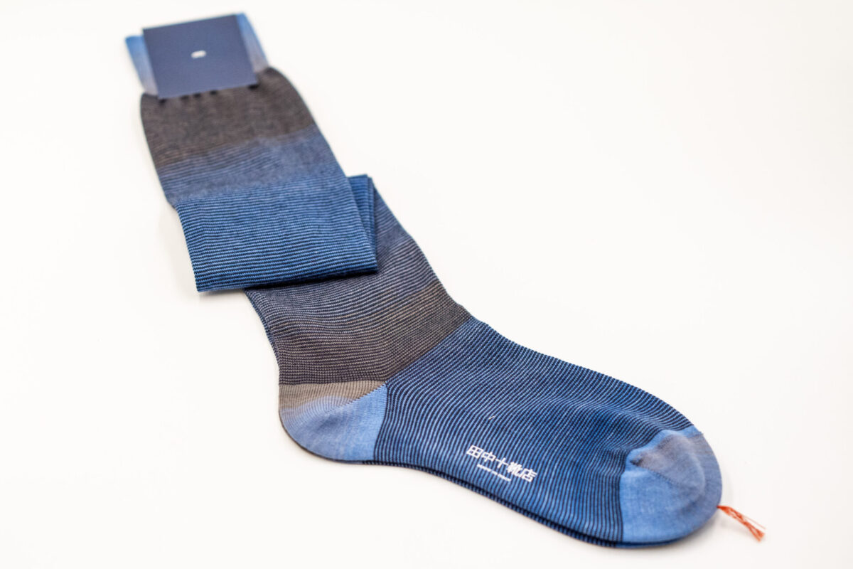 田中十靴店ホーズ　グラデーションmoro×cobalt blue×blue