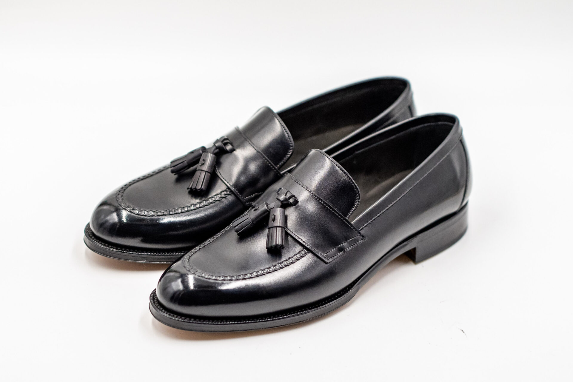 TLB Mallorca Half-Saddle Tassel Loafer Box Calf Negro - 画像 (2)