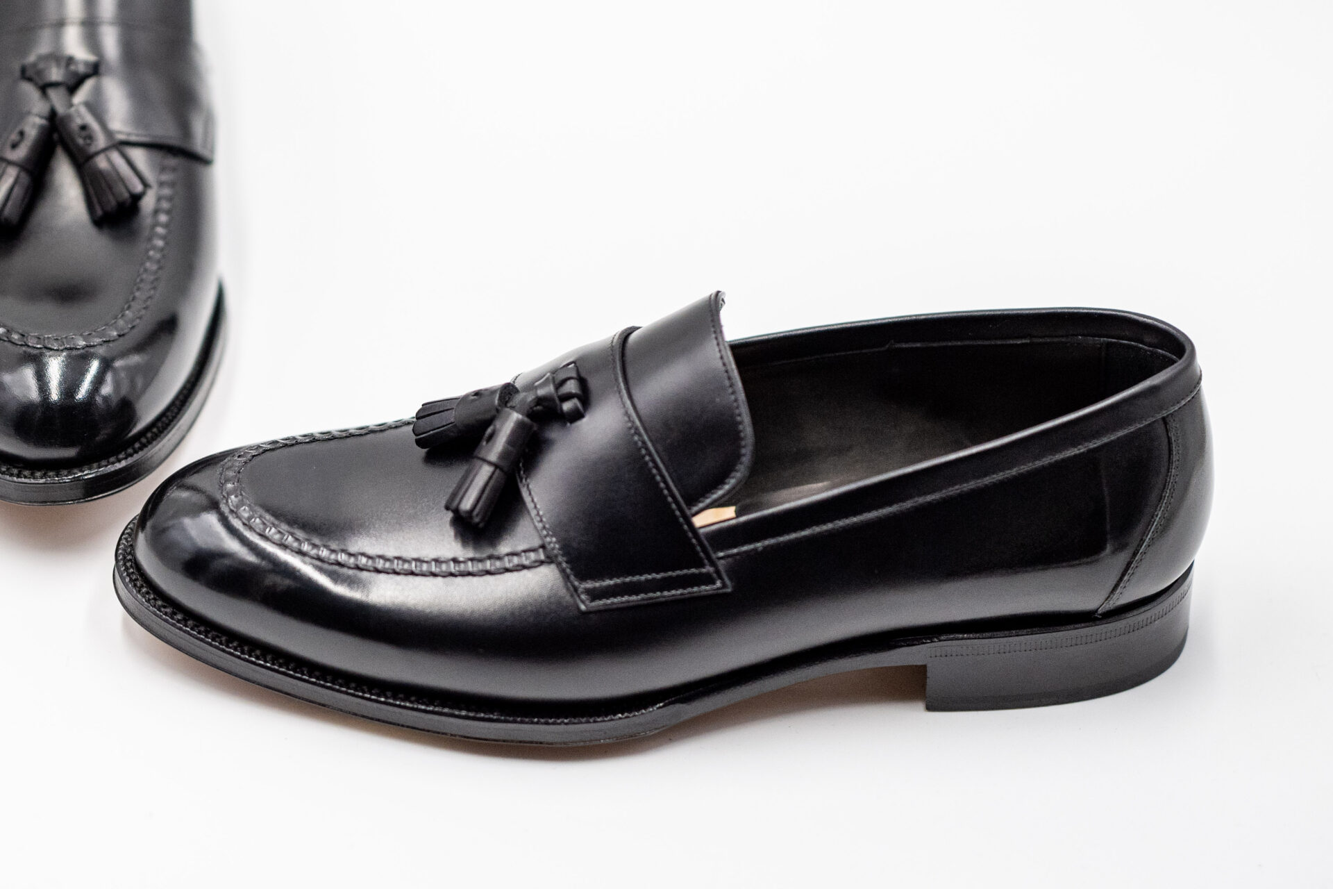 TLB Mallorca Half-Saddle Tassel Loafer Box Calf Negro - 画像 (5)