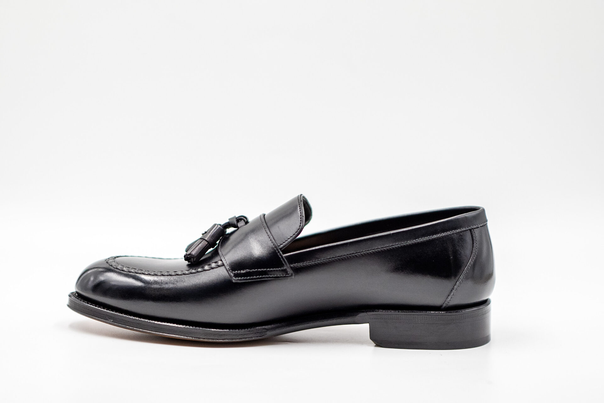 TLB Mallorca Half-Saddle Tassel Loafer Box Calf Negro - 画像 (3)