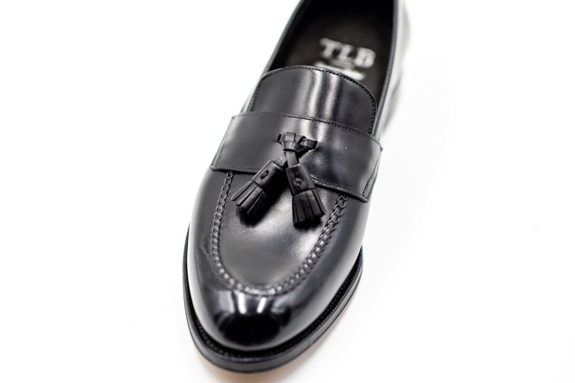 TLB Mallorca Half-Saddle Tassel Loafer Box Calf Negro - 画像 (6)