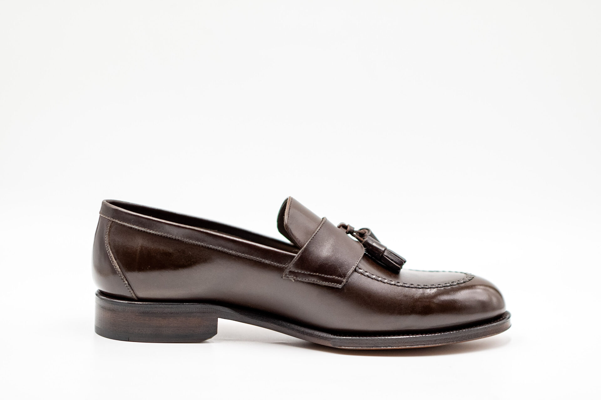 TLB Mallorca Half-Saddle Tassel Loafer Box Calf Marron - 画像 (4)