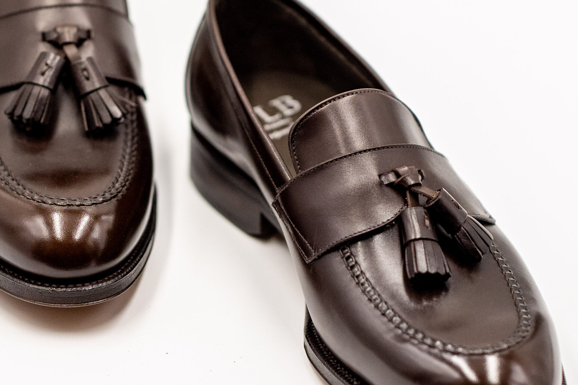 TLB Mallorca Half-Saddle Tassel Loafer Box Calf Marron - 画像 (7)