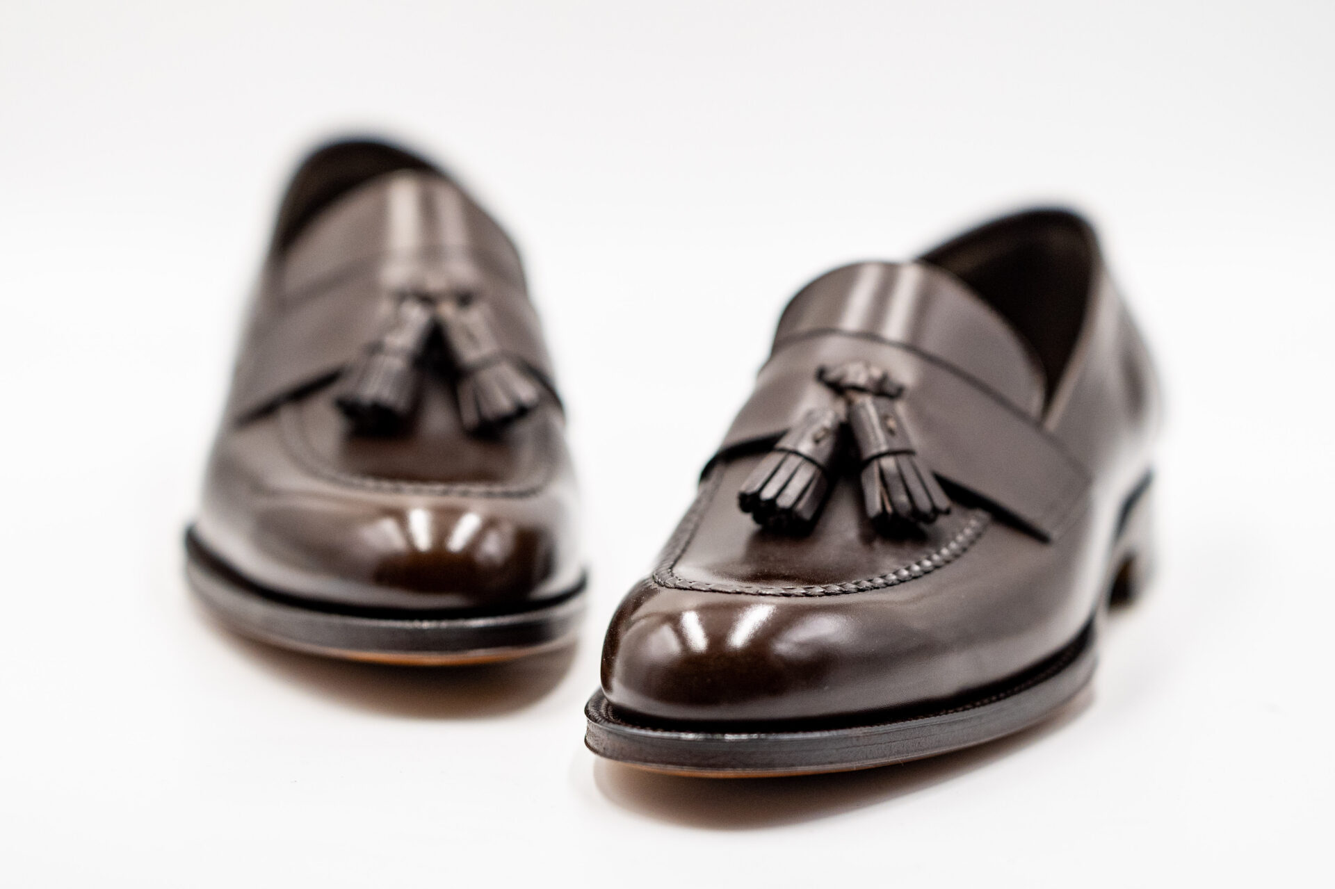 TLB Mallorca Half-Saddle Tassel Loafer Box Calf Marron - 画像 (8)