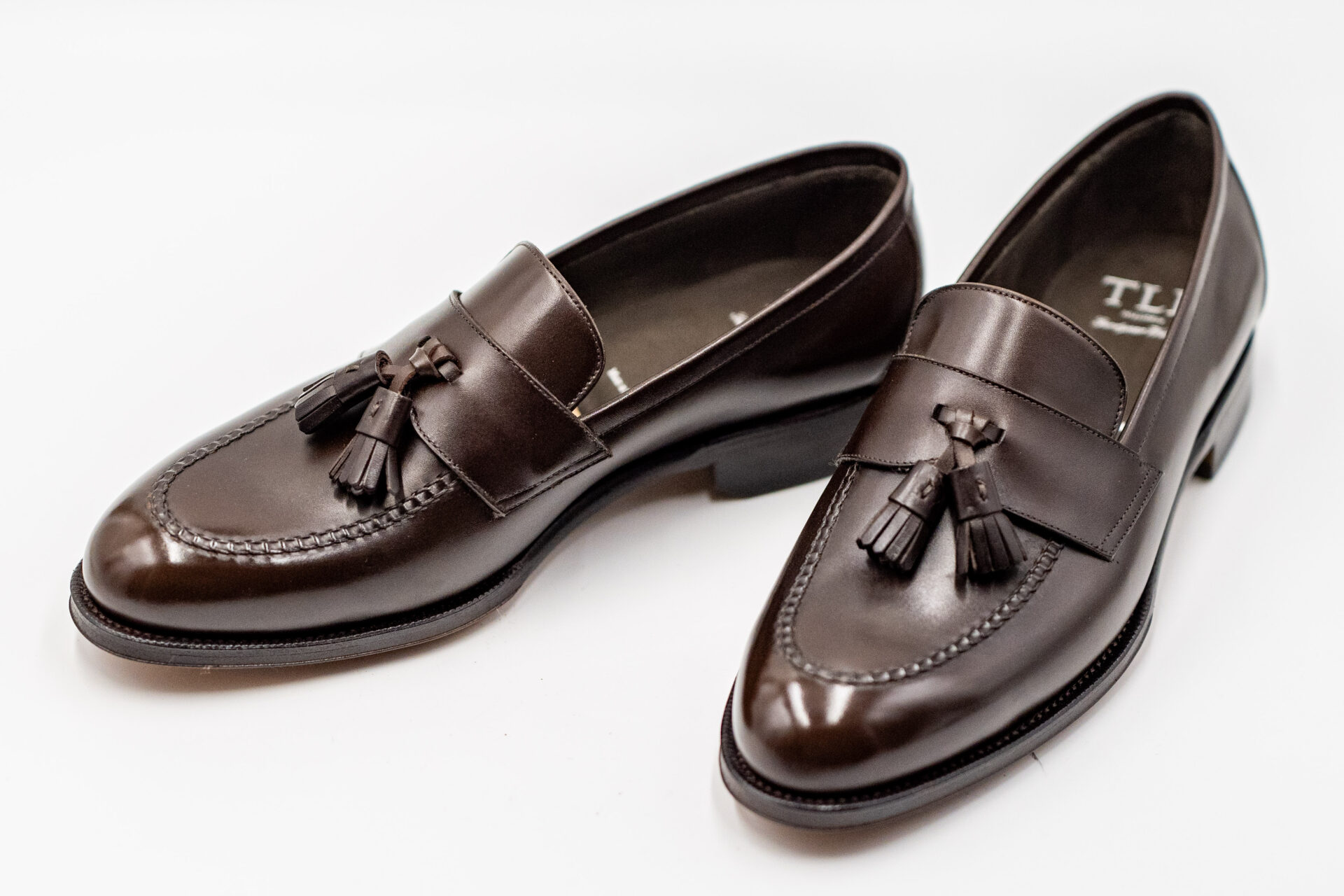 TLB Mallorca Half-Saddle Tassel Loafer Box Calf Marron - 画像 (6)
