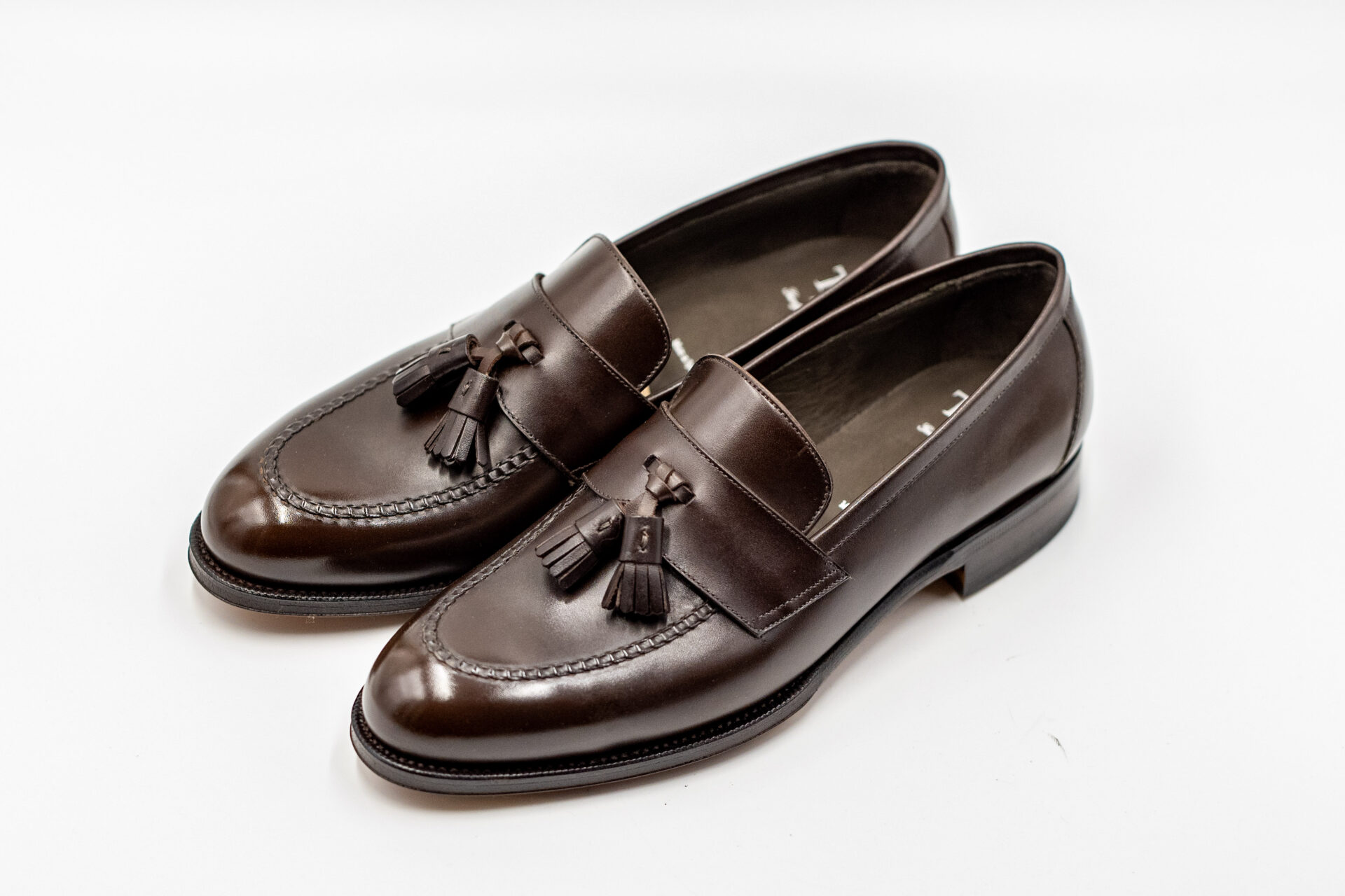 TLB Mallorca Half-Saddle Tassel Loafer Box Calf Marron - 画像 (2)