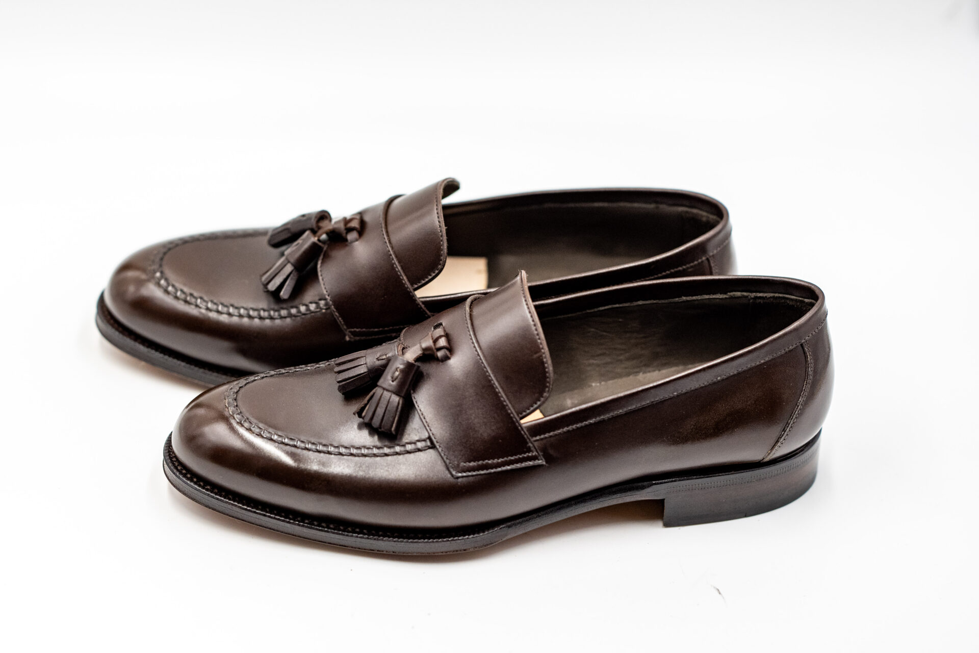 TLB Mallorca Half-Saddle Tassel Loafer Box Calf Marron - 画像 (3)